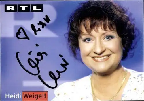 Ak Schauspielerin Heidi Weigelt, Portrait, Autogramm, RTL