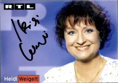 Ak Schauspielerin Heidi Weigelt, Portrait, Autogramm, RTL