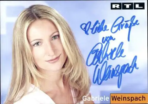 Ak Schauspielerin Gabriele Weinspach, Portrait, Autogramm, RTL