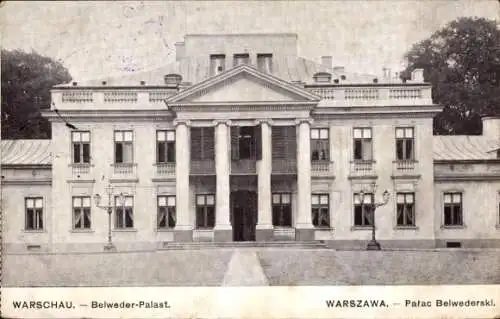 Ak Warszawa Warschau Polen, Belweder Palast, Palac Belwederski