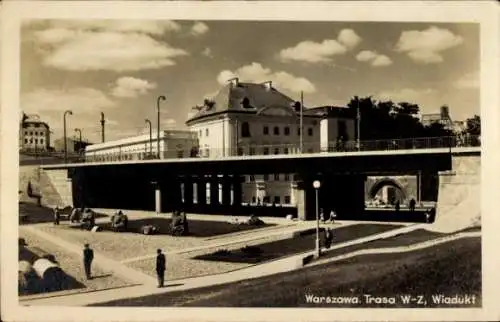 Ak Warszawa Warschau Polen, Trasa W-Z, Viadukt