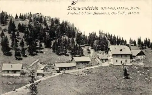 Ak Göstritz Niederösterreich, Sonnwendstein, Friedrich-Schüler-Alpenhaus