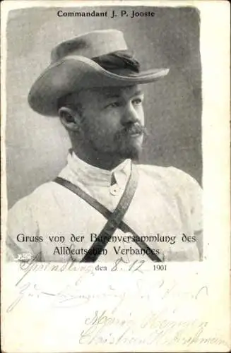 Ak Burenversammlung des Alldeutschen Verbandes 1901, Commandant J. P. Jooste