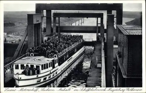 Ak Rothensee Magdeburg, Schiffshebewerk, Luxus Motorschiff Sachsen Anhalt