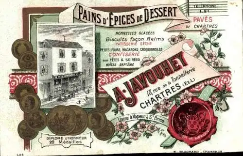 Litho Chartres Eure et Loir, Reklame, Pains d'Epices de Dessert, A. Javouhey