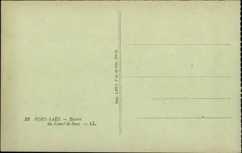 Ak Port Said Ägypten, Eingang zum Suezkanal, Dampfer