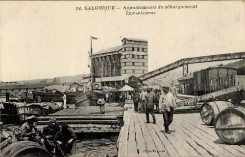 Ak Thessaloniki Griechenland, Hafen, Landungsstege