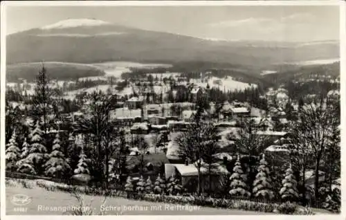 Ak Szklarska Poręba Schreiberhau Riesengebirge Schlesien, Gesamtansicht, Winter