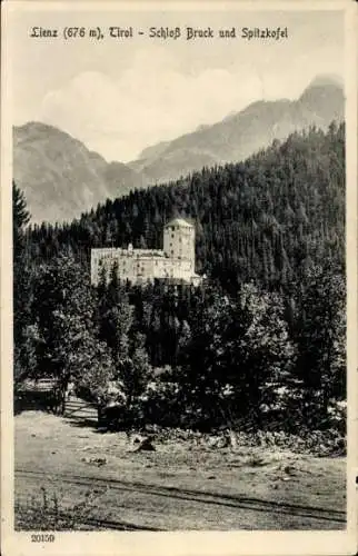 Ak Lienz in Tirol, Schloss Bruck und Spitzkofel