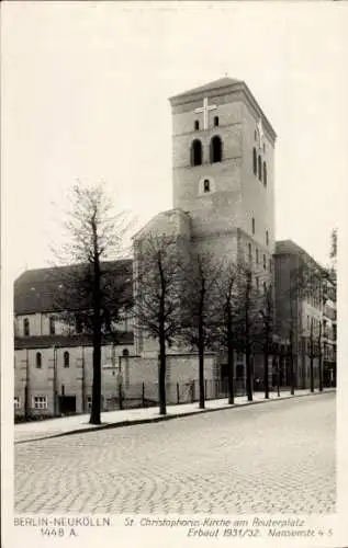 Ak Berlin Neukölln, St. Christophorus-Kirche am Reuterplatz, Nansenstraße 4-5