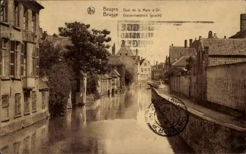 Ak Bruges Brügge Flandern Westflandern, Quai de la Main d'Or