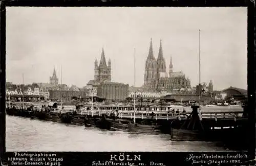 Ak Köln am Rhein, Schiffbrücke, Dom