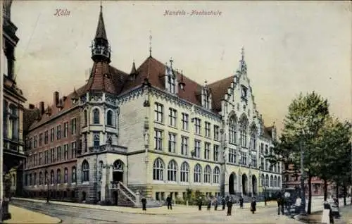 Ak Köln am Rhein, Handelshochschule, Außenansicht, Passanten