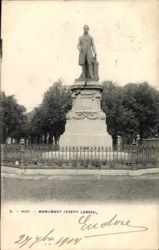 Ak Huy Wallonia Lüttich, Joseph-Lebeau-Denkmal