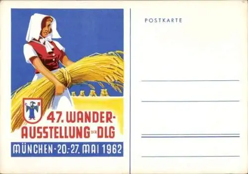 Ak München Bayern, 47. Wanderausstellung der DLG 1962, Bäuerin