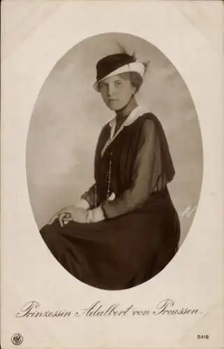 Ak Prinzessin Adalbert von Preußen, Adelheid von Sachsen Meiningen, Portrait, NPG 5418
