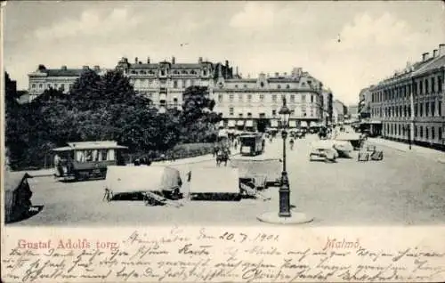 Ak Malmö Schweden, Gustaf Adolfs torg