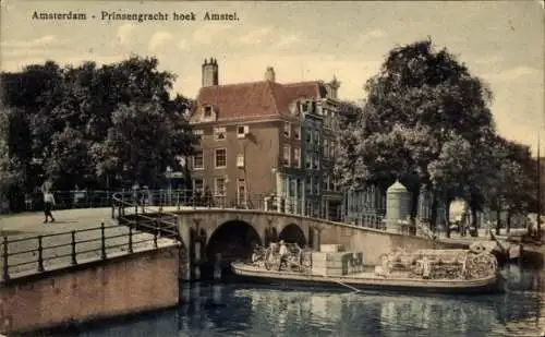 Ak Amsterdam Nordholland Niederlande, Prinsengracht Ecke Amstel