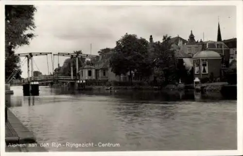 Ak Alphen aan den Rijn Südholland, Blick auf den Rhein, Mitte, Brücke