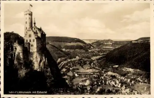 Ak Honau Lichtenstein in Württemberg, Schloss Lichtenstein, Echaztal