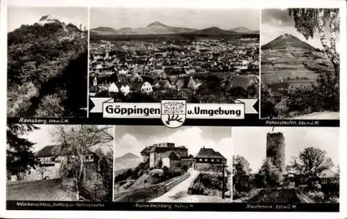 Ak Göppingen in Württemberg, Ramsberg, Hohenstaufen, Wäscherschloss, Ruine, Staufeneck