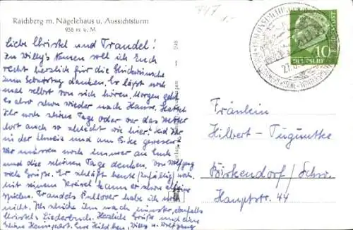 Ak Albstadt Zollernalbkreis, Raichberg mit Nägelehaus und Aussichtsturm