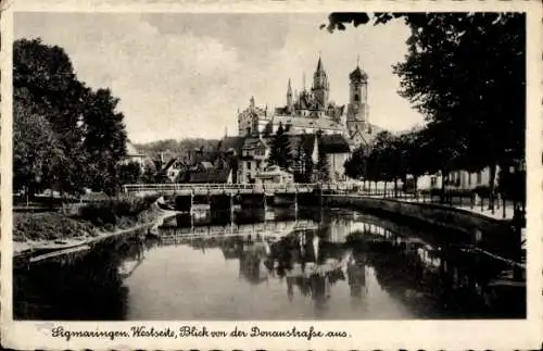 Ak Sigmaringen an der Donau, Westseite, Blick von der Donaustraße aus