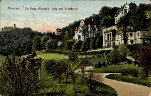 Ak Lutherstadt Eisenach in Thüringen, Dr. Fritz Reuter's Villa, Wartburg