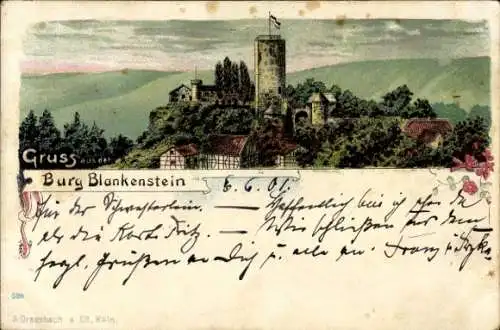 Litho Blankenstein an der Ruhr Hattingen, Burg Blankenstein