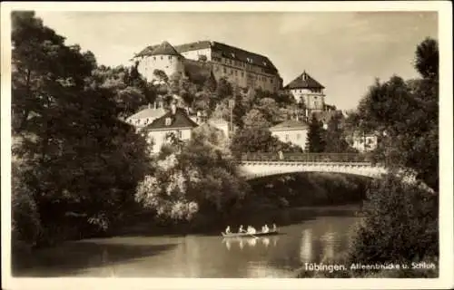 Ak Tübingen am Neckar, Alleenbrücke, Schloss