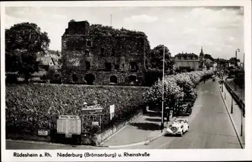 Ak Rüdesheim am Rhein, Niederburg, Brömserburg, Rheinstraße