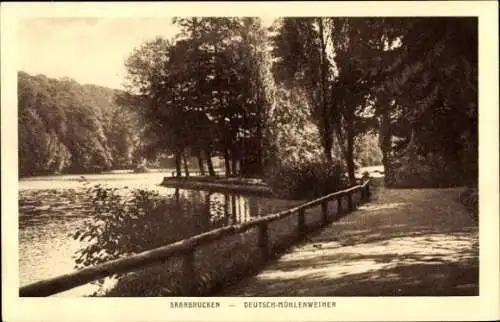 Ak Saarbrücken a.d. Saar, Deutsch-Mühlenweiher