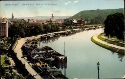 Ak Saarbrücken im Saarland, Teilansicht, Winterberg