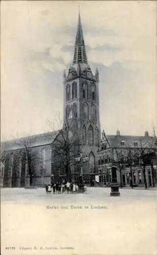 Ak Lochem Gelderland, Markt mit Turm
