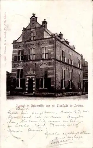 Ak Lochem Gelderland, Seitenfassade und Rückseite des Rathauses