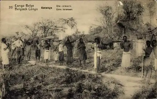 Ganzsachen Ak Katanga RD Kongo Zaire, Ein Wohnwagen