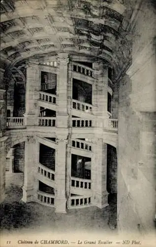 Ak Chambord Loir et Cher, Schloss, Le Grand Escalier