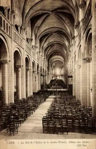 Ak Caen Calvados, La Nef de l'Eglise de la Sainte-Trinite, Abbaye aux Dames