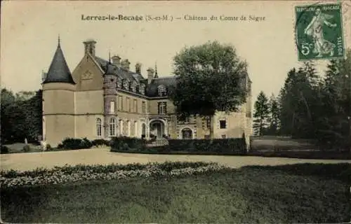 Ak Lorrez le Bocage Seine et Marne, Château du Comte de Ségur