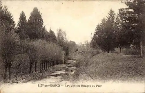 Ak Lizy sur Ourcq Seine et Marne, Les Vieilles Ecluses du Parc