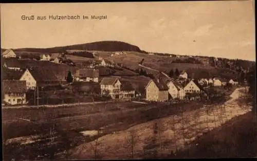 Ak Hutzenbach Huzenbach Baiersbronn im Schwarzwald, Gesamtansicht, Murgtal