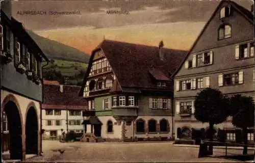 Ak Alpirsbach im Schwarzwald, Marktplatz