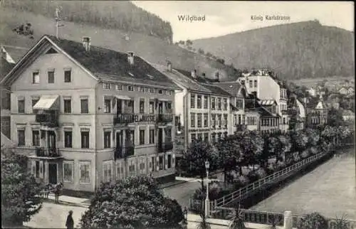 Ak Bad Wildbad im Schwarzwald, König Karl Straße, Hotel de Russie