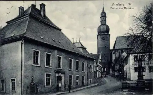 Ak Arnsberg im Sauerland Westfalen, Partie am Rathaus