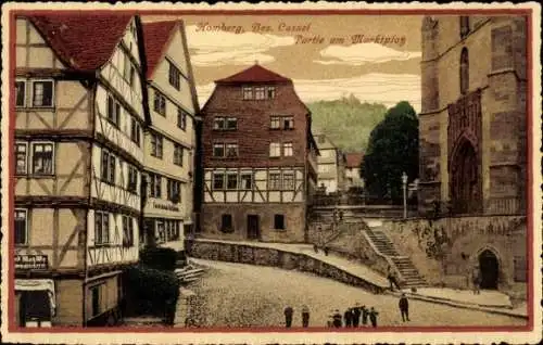 Ak Homberg (Bezirk Kassel) an der Efze Hessen, Partie am Marktplatz