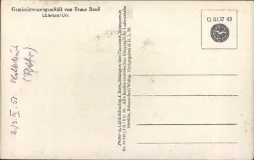 Ak Lülsfeld in Unterfranken, Luftbild vom Ort