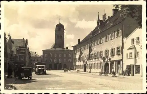 Foto Ak Erding in Oberbayern, Landwirtschaftliche Winterschule, Rathaus