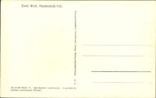 Ak Heidenfeld Röthlein in Unterfranken Bayern, Luftbild vom Ort