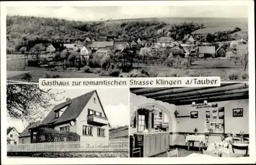 Ak Klingen Tauber Bieberehren Unterfranken, Gasthaus zur romantischen Straße