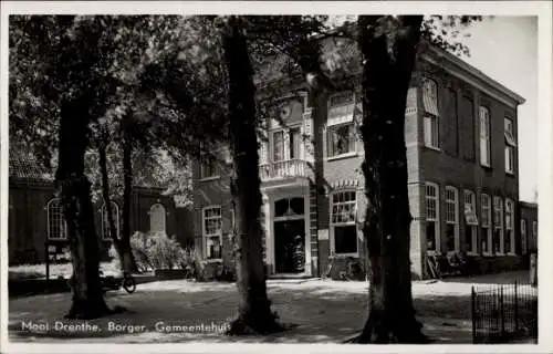 Ak Borger Drenthe Niederlande, Rathaus